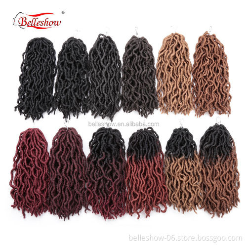 Hot sell new 12 inch Crochet Goddess Locs Hair Extensions Faux Locs Curly Braids Hair wave short gypsy locs
